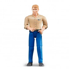 Фигурка мужчины Bruder, синие джинсы, серая рубашка 60-006