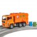 Оранжевый мусоровоз MAN TGA с двумя баками разного цвета