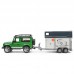 Зелёный внедорожник Bruder Land Rover Defender c коневозкой и лошадкой